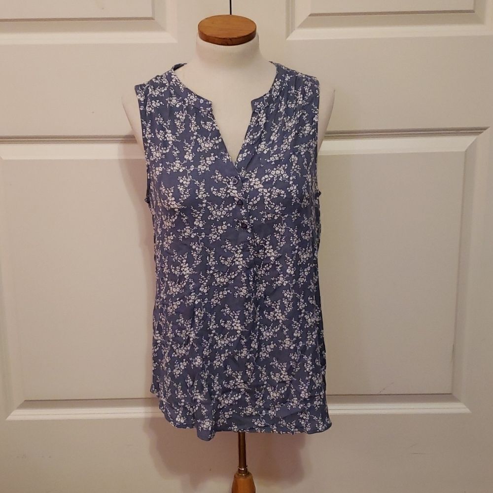 Stitch Fix | Market &‎ Spruce Prat Henley Sleeveless Top Blue Size Large NWT